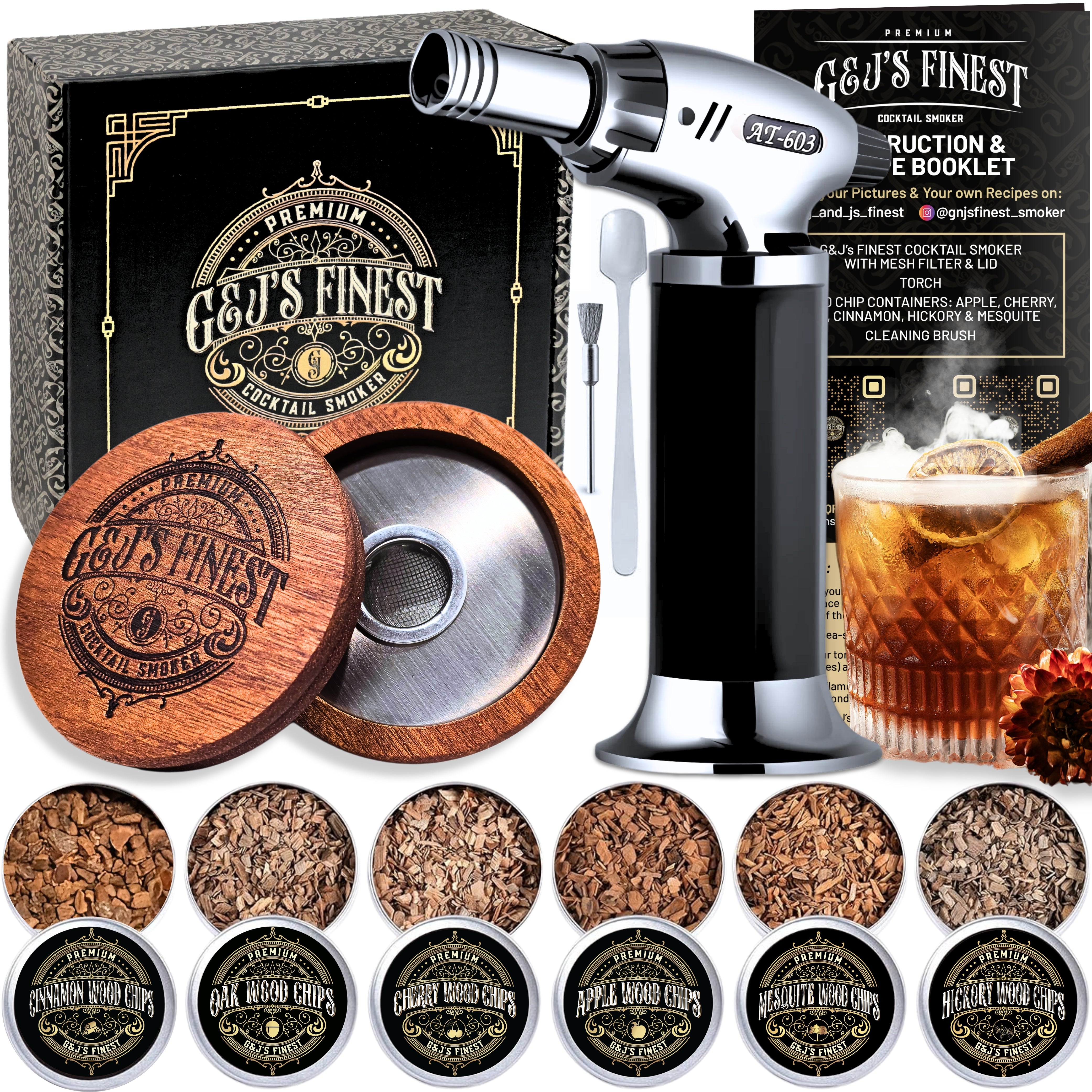 G&J's Cocktail Smoker Kit w/ Black Box – G & J's Finest
