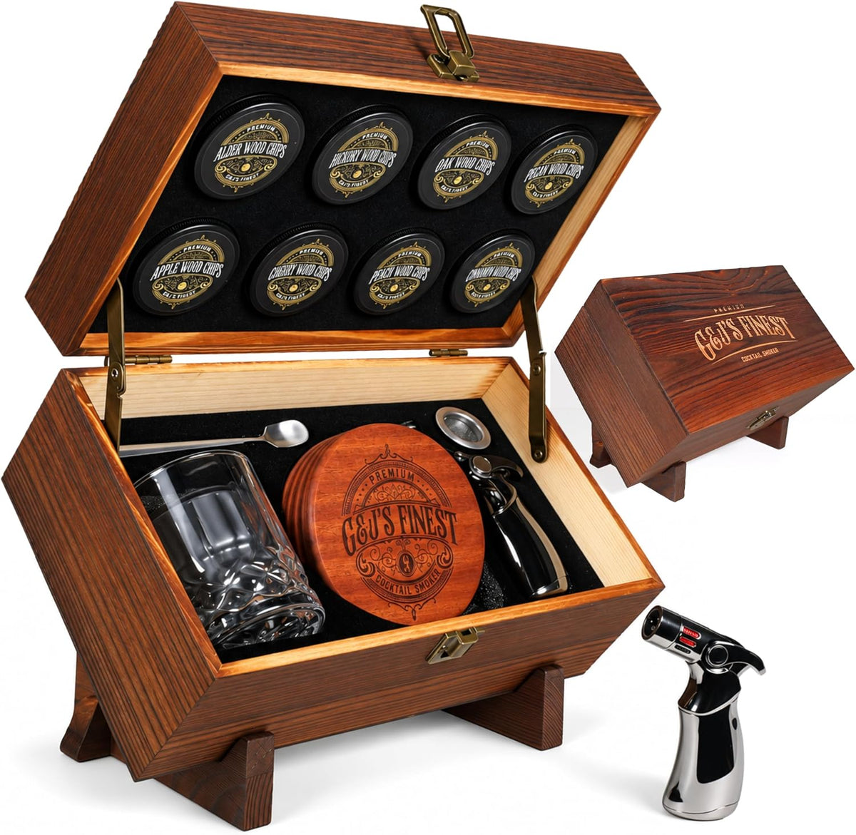 Mahogany whiskey smoker deluxe kit product image