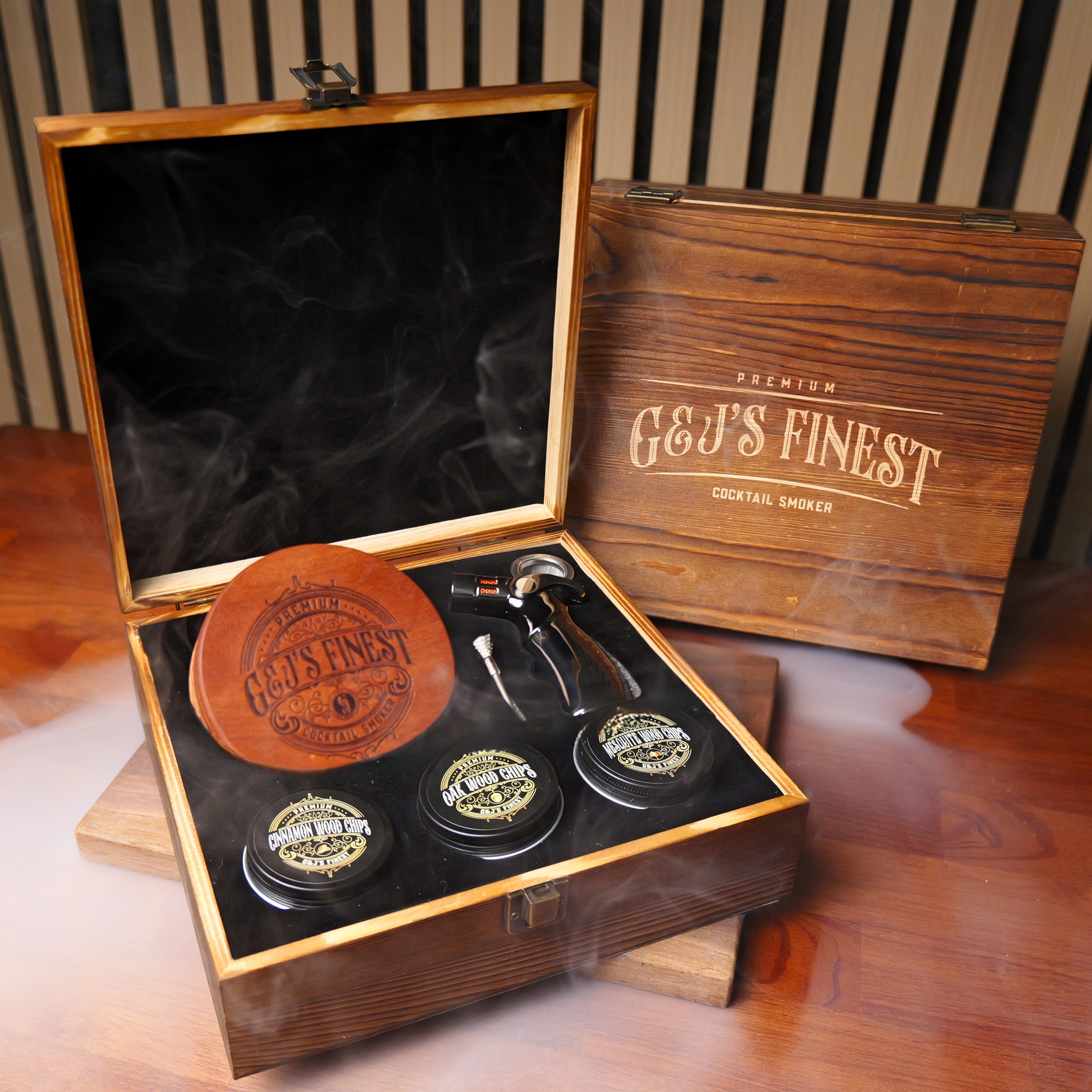 Mahogany Whiskey Smoker Kit w/ Wood Box – G & J's Finest