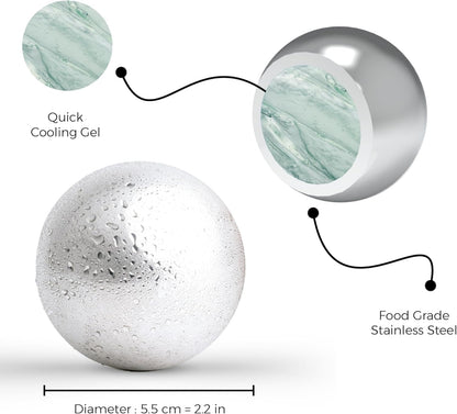 2Pk XL Frozen Coffee/Espresso Ball | Extract Chilling Tool with Stand & Pouch- 2.6x BIGGER (2.2"/55mm) Stainless Steel Chiller Ball/Ice for Better Tasting Espresso/Iced Coffee (NOT SOLID STEEL) (2)