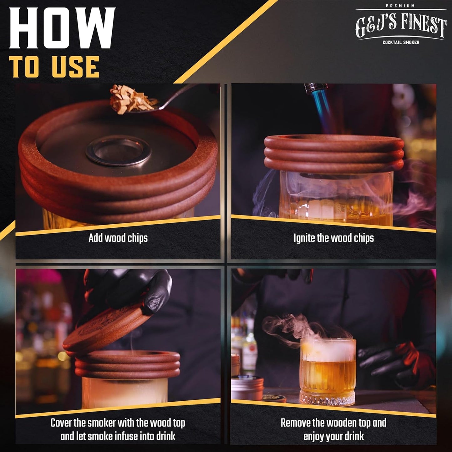 Wood Chips for Whiskey Smokers, Cocktail Smoking Guns, Smoke Boxes, or BBQ