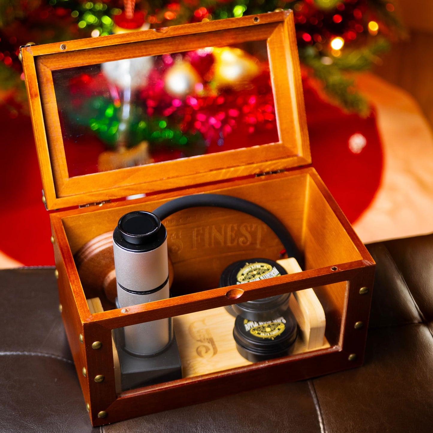 G&J's Finest Old Fashioned Whiskey Smoker Kit with Quad Torch, Lid, Scorch Shield & Case- for Bourbon Cocktail (Smoker Box, No Butane)