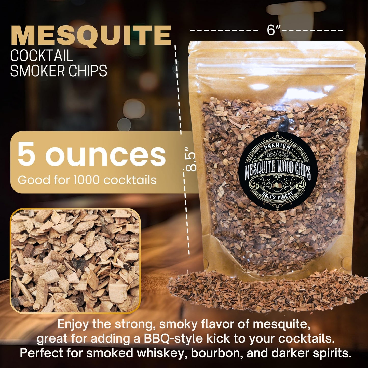 Natural Wood Chips for Smoked Cocktails, Meats, Cheese & More