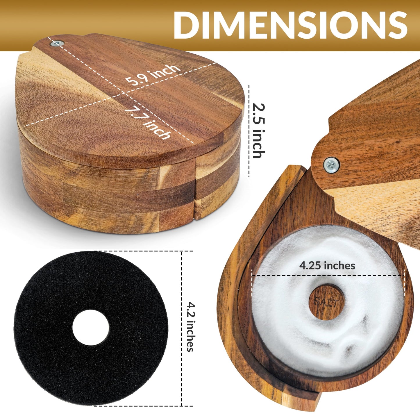 Margarita Salt Rimmer Set for Cocktails | 3 Tier Acacia Wood Glass Rimmer for Salt/Sugar/Lime Seasoning for Bloody Mary, Tequila | Drink Accessories for Bar (With Sponges)