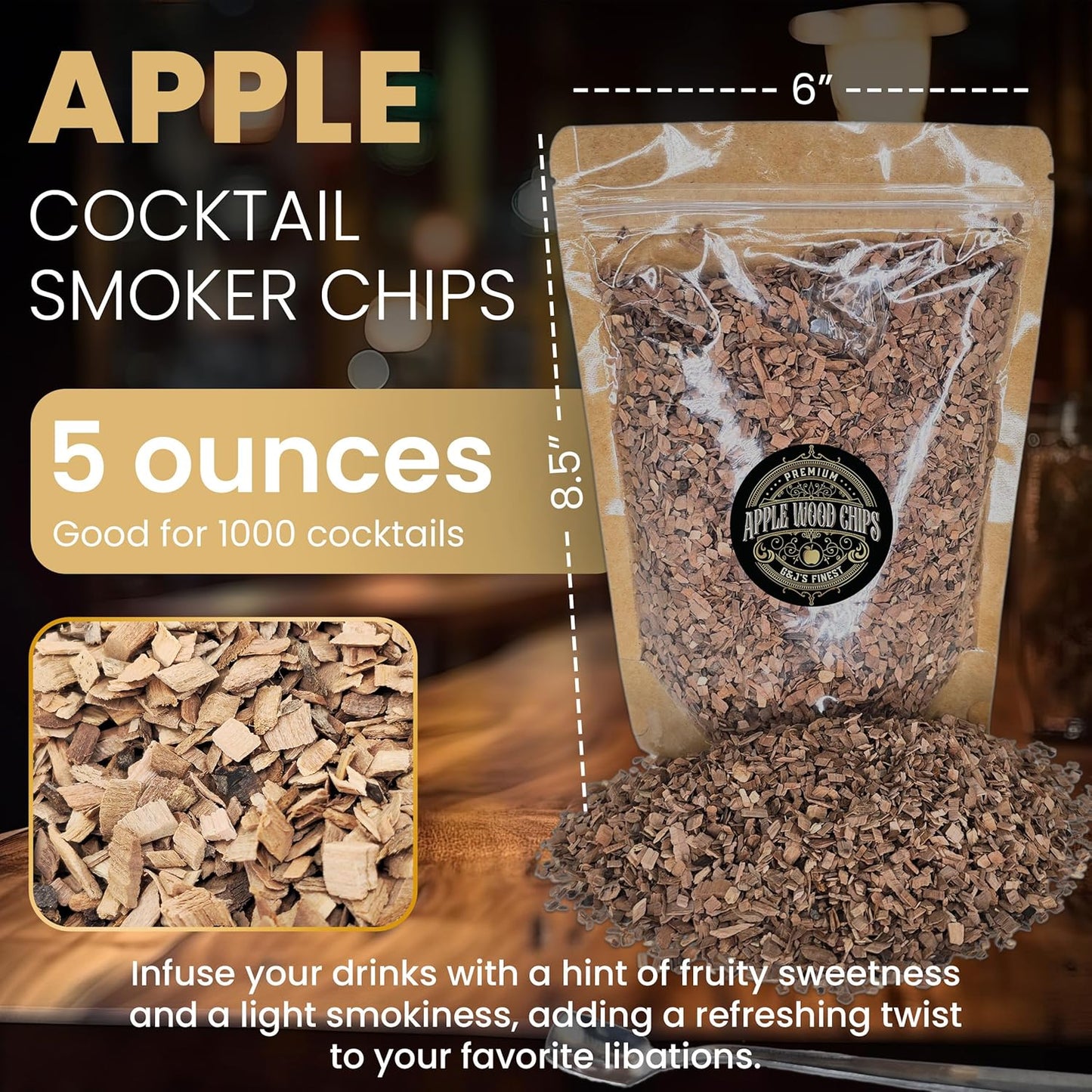 Wood Chips for Whiskey Smokers, Cocktail Smoking Guns, Smoke Boxes, or BBQ