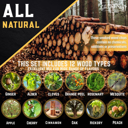 Natural Wood Chips for Smoked Cocktails, Meats, Cheese & More