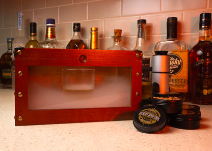 G&J's Finest Old Fashioned Whiskey Smoker Kit with Quad Torch, Lid, Scorch Shield & Case- for Bourbon Cocktail (Smoker Box, No Butane)