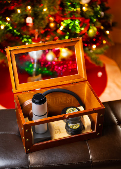 G&J's Finest Old Fashioned Whiskey Smoker Kit with Quad Torch, Lid, Scorch Shield & Case- for Bourbon Cocktail (Smoker Box, No Butane)