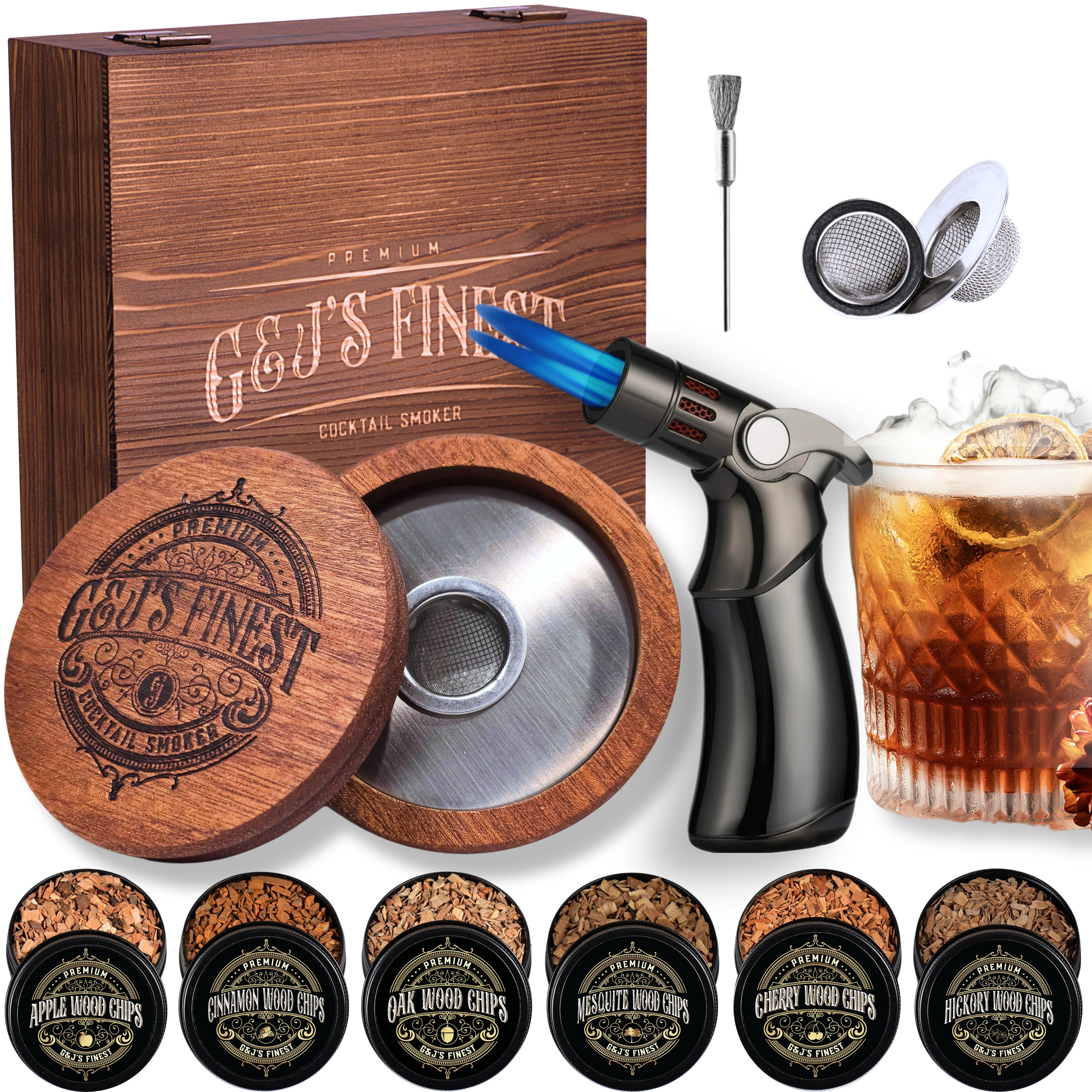 Mahogany Whiskey Smoker Kit w/ Wood Box – G & J's Finest