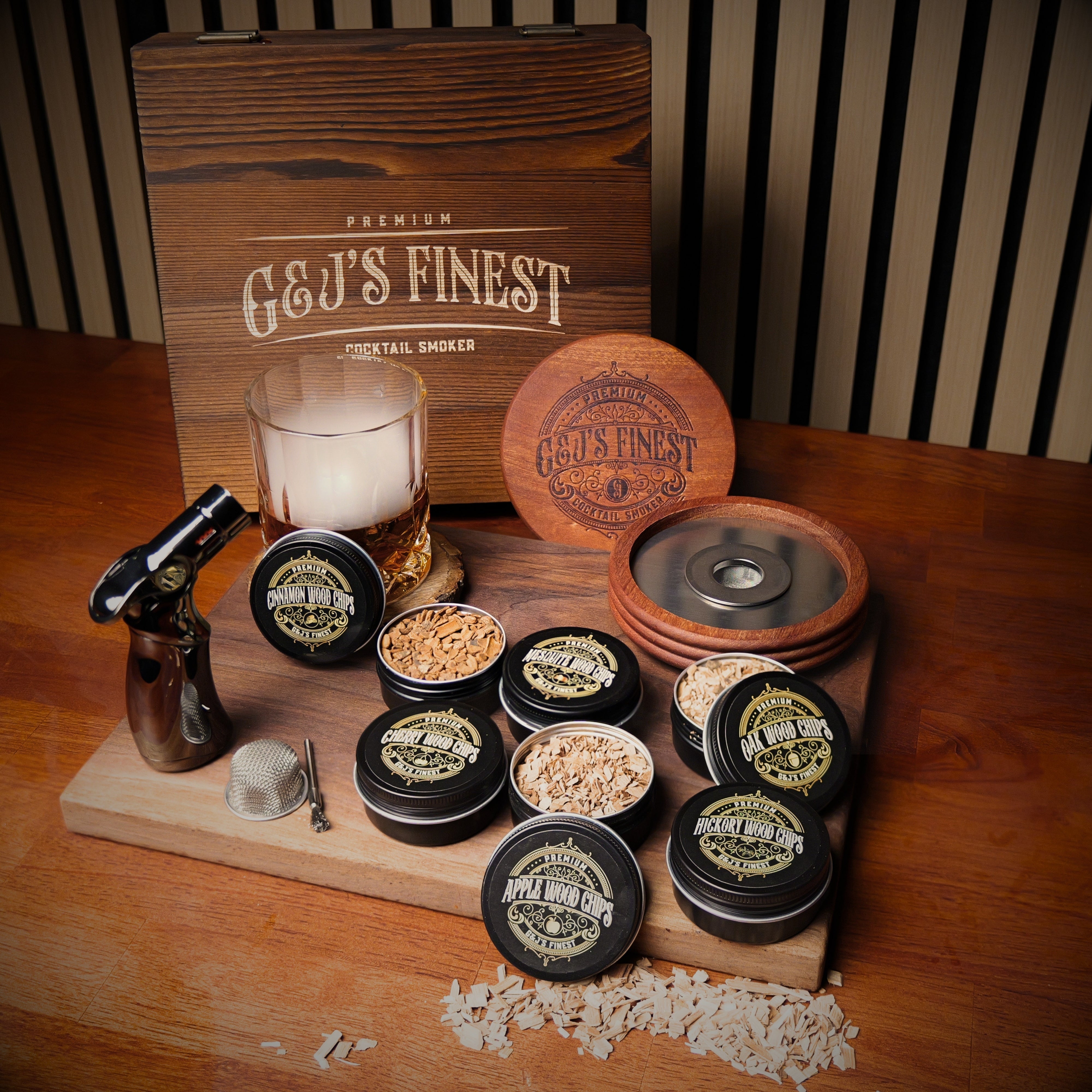 Mahogany Smoker Kit w/ Wood Box – G & J's Finest