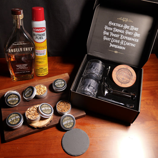 Whiskey Smoker Kit with Torch, Glasses & 6 Wood Chips & Butane