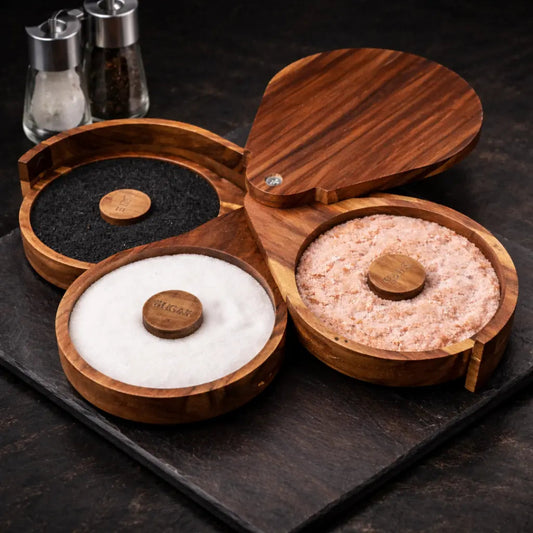 BACK IN STOCK! 3 Tier Acacia Margarita Salt Rimmer Set w/ 3 Sponges - G & J's FinestAcacia Wood With Sponges