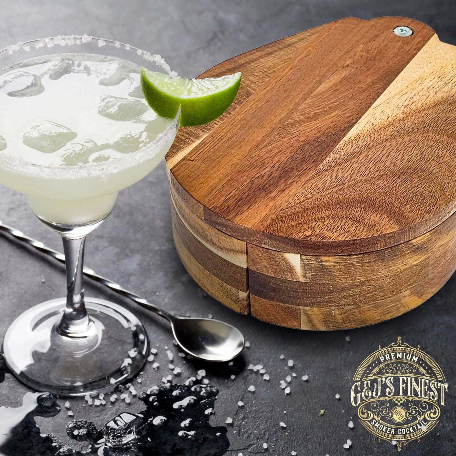 G&J's Finest wood cocktail rimmer home bar