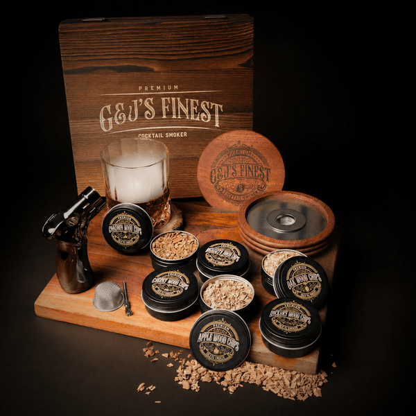 Mahogany Whiskey Smoker Kit – Premium Wood Box Set – G & J's Finest
