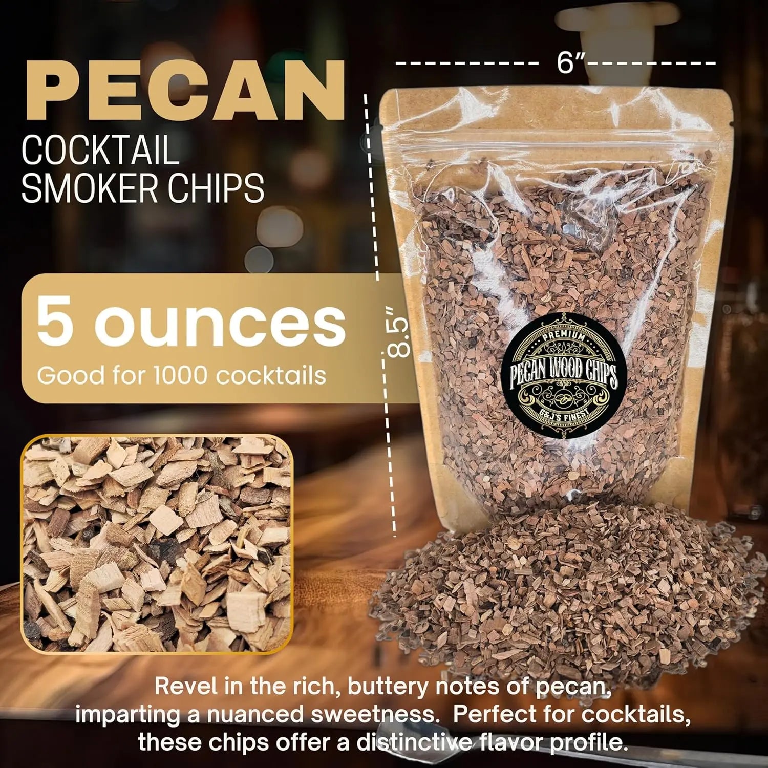 Pecan Wood Chips - G & J's FinestPecan/Hickory Chips