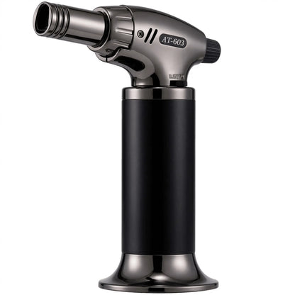 G & J's Finest premium 3-flame torch with metal body and adjustable flames, ideal for outdoor grilling and lighting.
