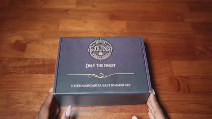 Margarita Salt Rimmer Set, 3 Tier Bamboo Rimmer for Glass Rims with Sponges