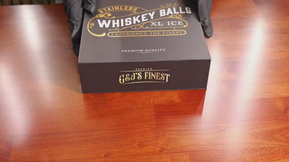 Premium 4 Whiskey Balls Gift Set w/ Pouch & Tongs