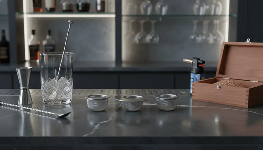 G & J's Finest smoker whisk filters, 3-pack, for cocktail smoking, showing the small filter sheets used for flavoring drinks.