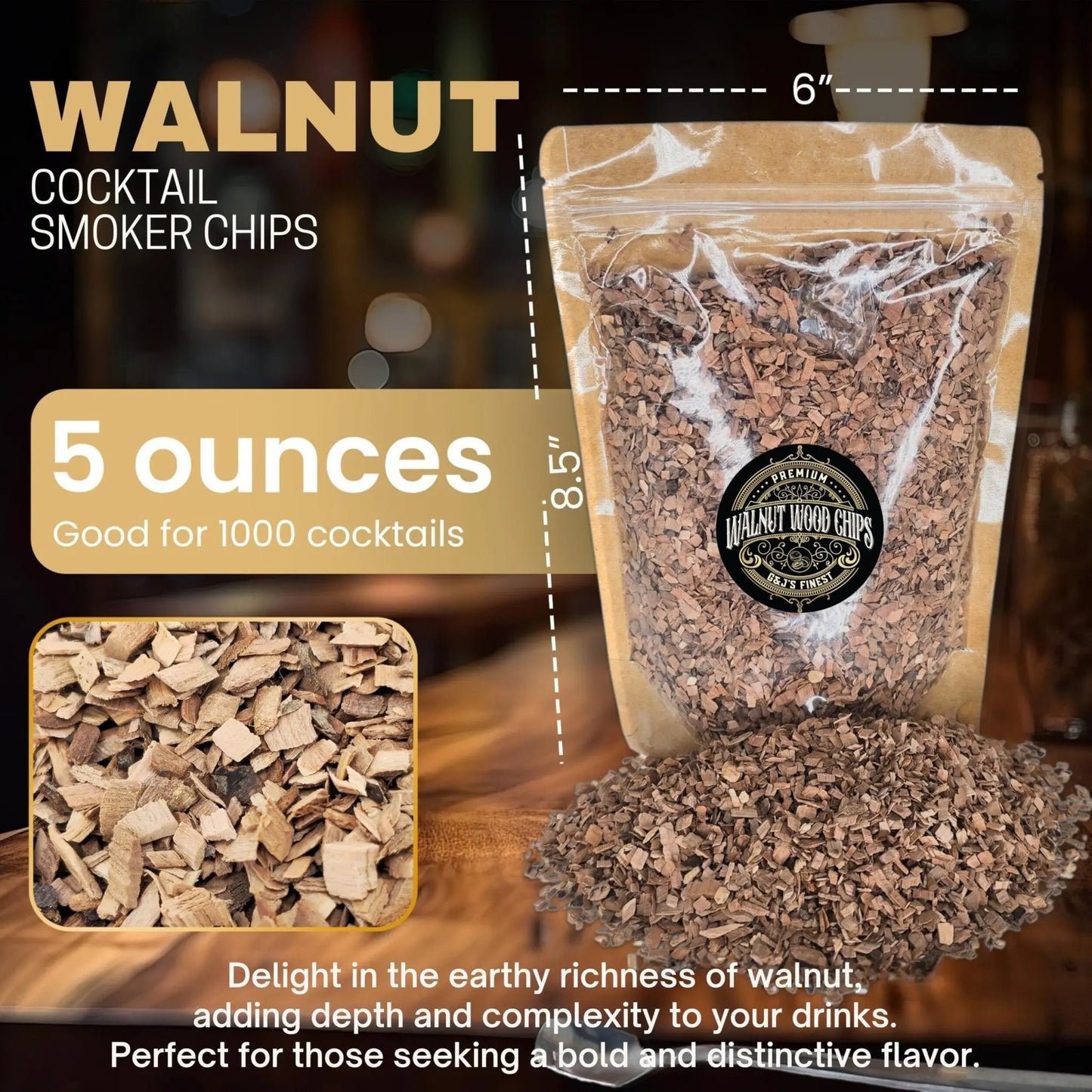 Walnut Wood Chips - G & J's FinestWalnut Wood Chips