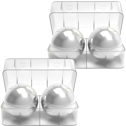 Premium XXL 55mm stainless steel whiskey balls by G & J's Finest, showing polished, spherical metal ice substitutes for whiskey.